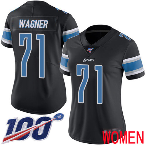 Detroit Lions Limited Black Women Ricky Wagner Jersey NFL Football #71 100th Season Rush Vapor Untouchable->women nfl jersey->Women Jersey